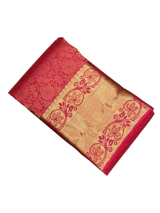 Southloom Pure Handloom Bridal Kanchipuram Silk Saree with Korvai Work