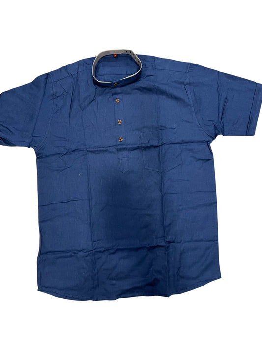 Southloom Blue Short Cotton Kurta Shirt for Men