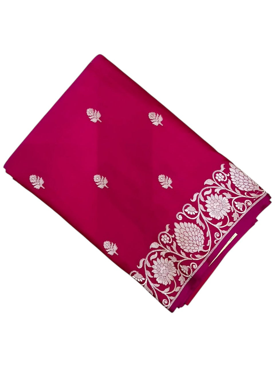 Southloom Satin Banarasi Silk Saree with Woven Work on Body And Borders In Red