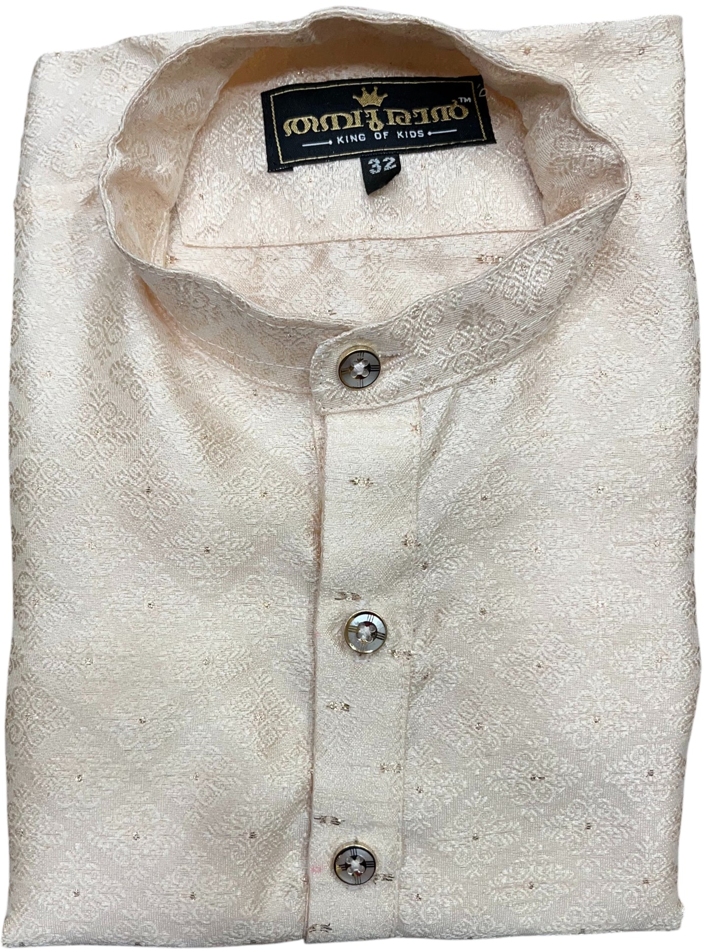 Southloom Semi Silk Short Kurta for Kids in Beige Colour