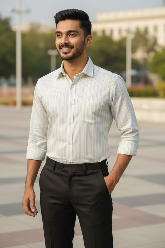 Southloom Pure Cotton Green Lines Shirt SLSHIRT 42 FS