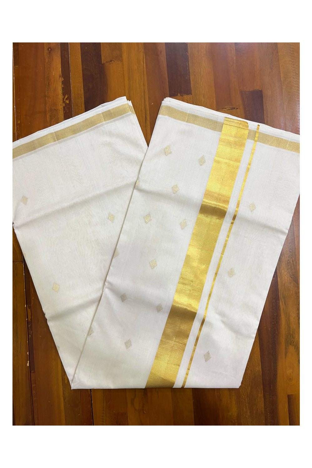 Southloom Balaramapuram Unakkupaavu Super Premium Handloom Cotton Saree with Golden Butta Works