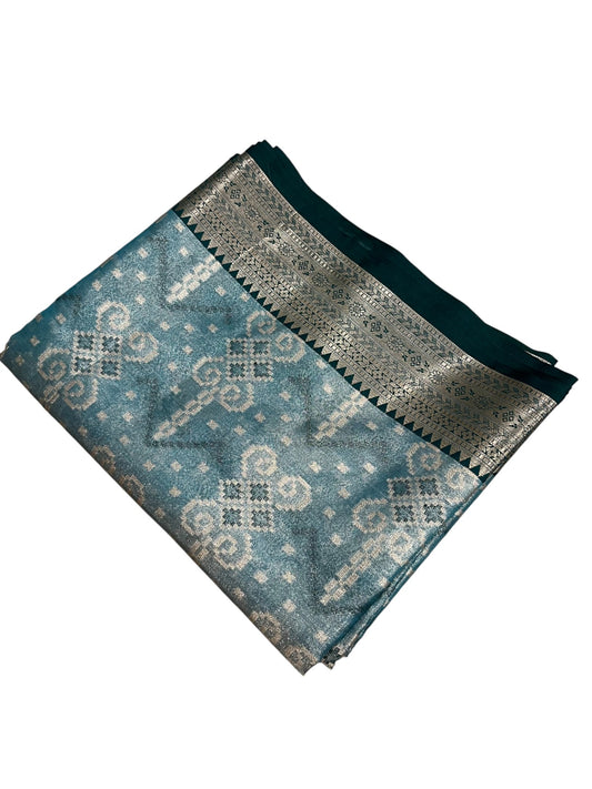 Southloom Semi Banarasi Katan Tissue Saree with Woven Work on Body and Borders