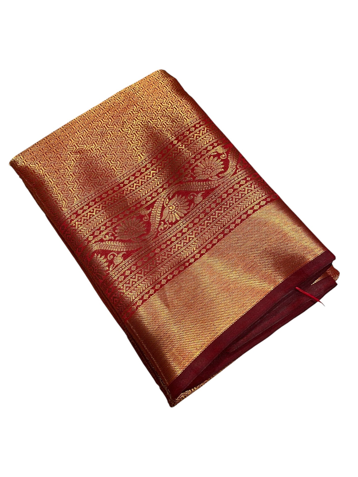 Southloom Premium Semi Silk Zari Work Brocade Saree in Bridal Red with Matching Pallu