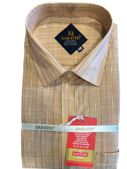 Pure Cotton  Brown Plain Shirt (48 FS)
