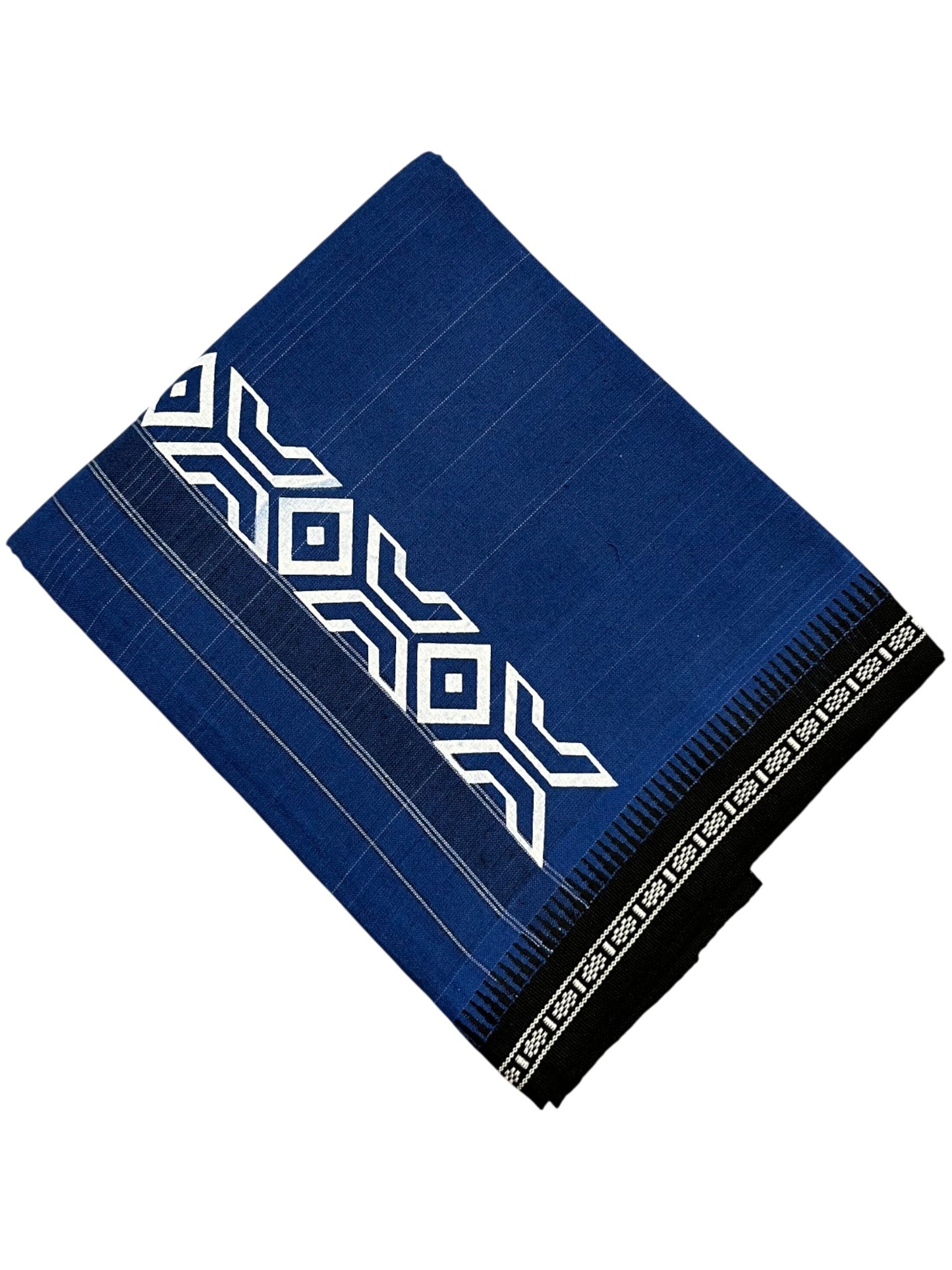 Southloom Blue Printed Single Mundu / Otta Mundu / Lungi (South Indian Kerala Dhoti)