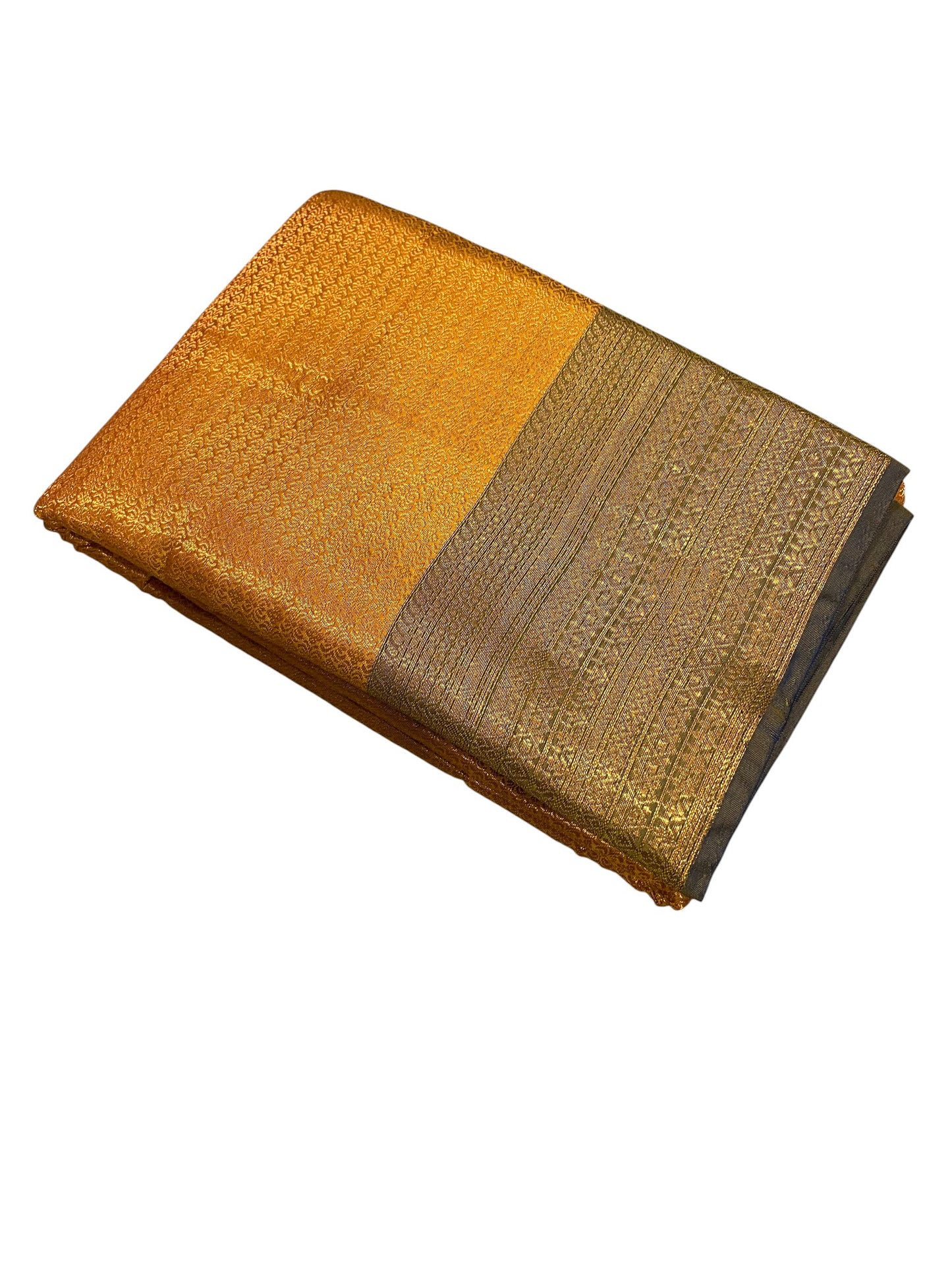 Southloom Premium Semi Silk Zari Work Brocade Saree in Bridal Yellow with Matching Pallu