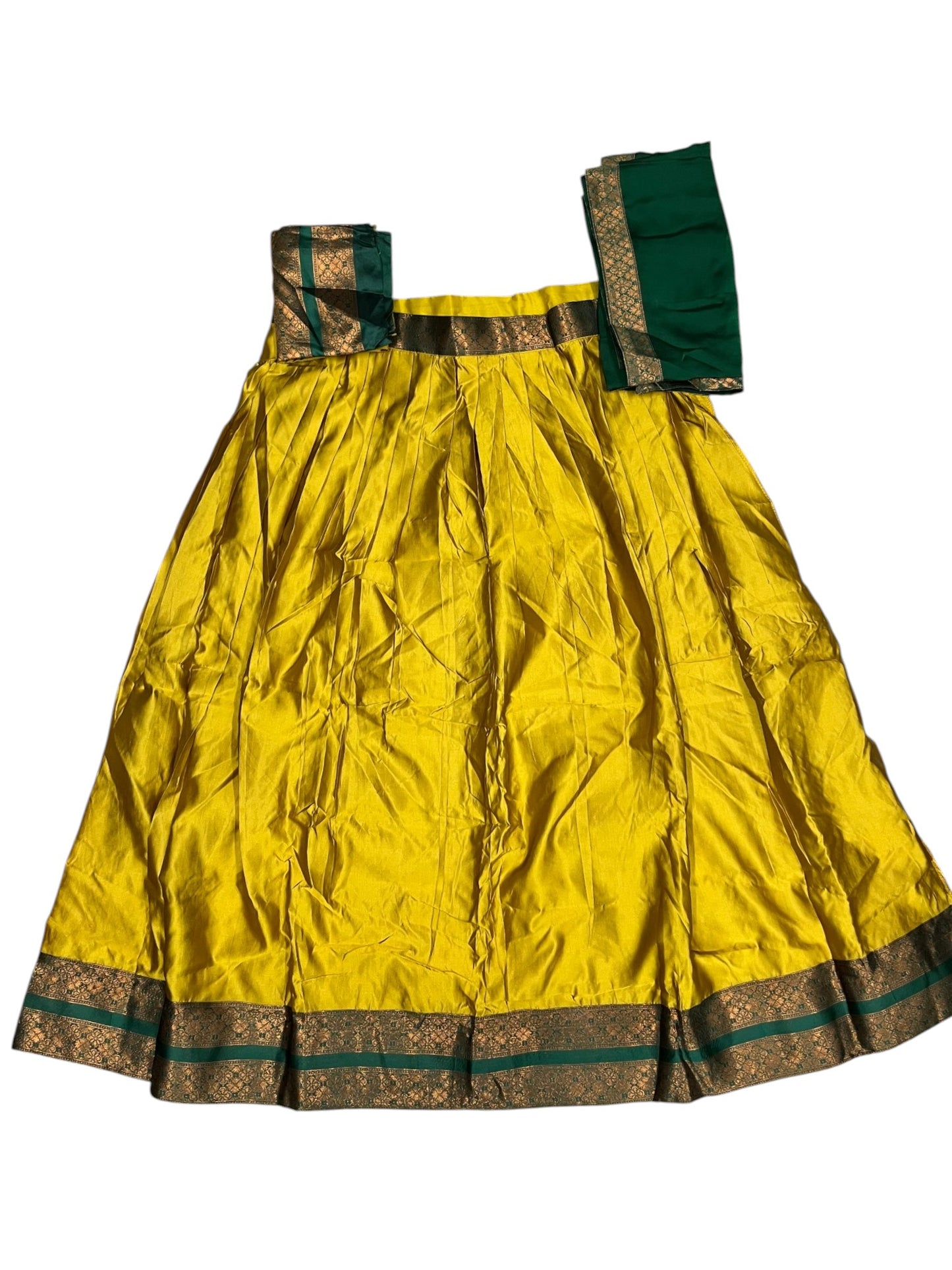 Southloom Semi Silk Dhavani Set with Pavada and Yellow Blouse PieceSLDHAVANI SL542