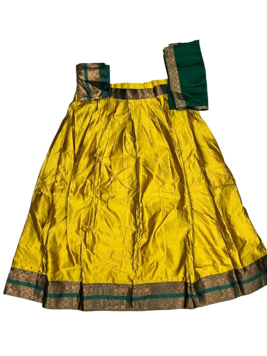 Southloom Semi Silk Dhavani Set with Pavada and Yellow Blouse PieceSLDHAVANI SL542
