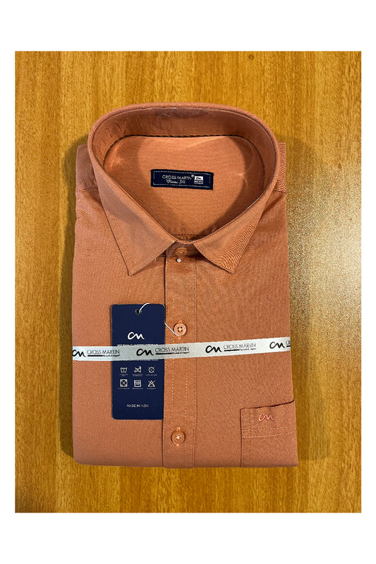 Pure Cotton Orange Solid Shirt (46 FS)