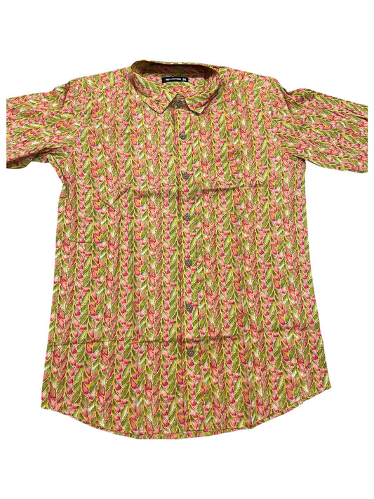 Southloom Jaipur Pure Cotton Block Printed Shirt for Men (Medium)