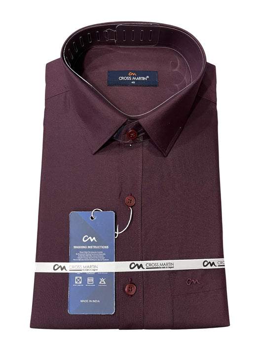 Southloom Pure Cotton Brown Plain Shirt (40 FS)