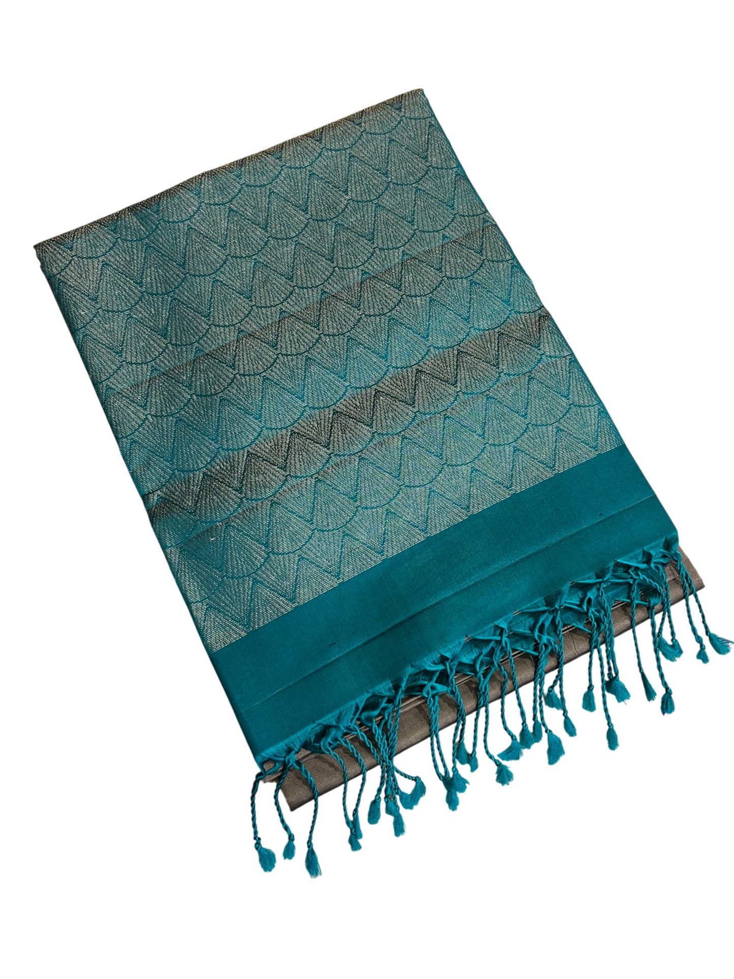 Southloom Pure Handloom Bridal Kanchipuram Silk Saree with Korvai Work (Blue & Grey)