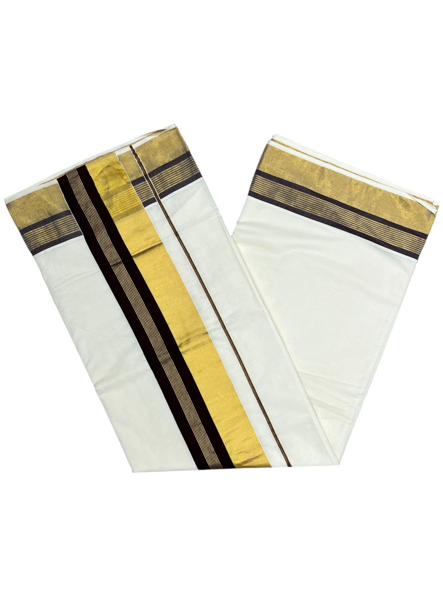 Southloom Kerala Pure Cotton Saree with Kasavu and Brown Border