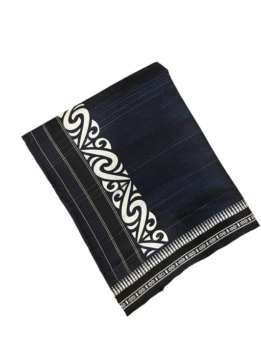 Southloom Blue Printed Single Mundu / Otta Mundu / Lungi (South Indian Kerala Dhoti)