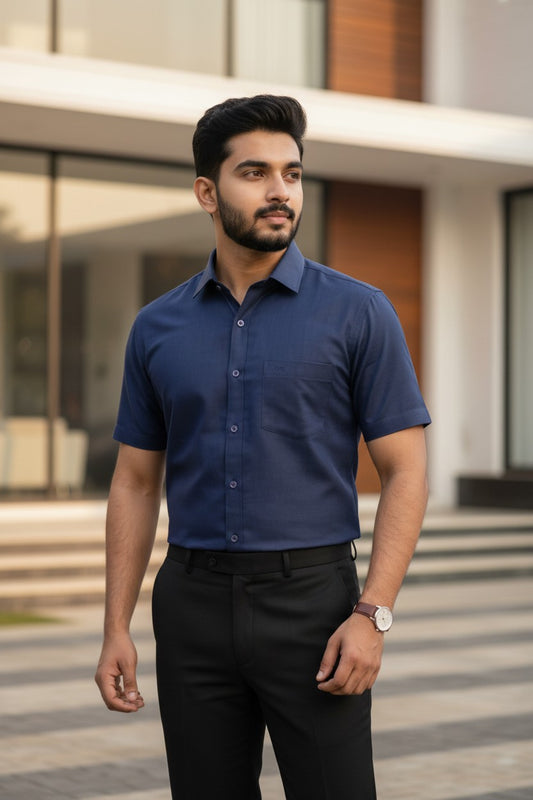 Southloom Pure Cotton Blue Plain Shirt SLSHIRT 42 HS