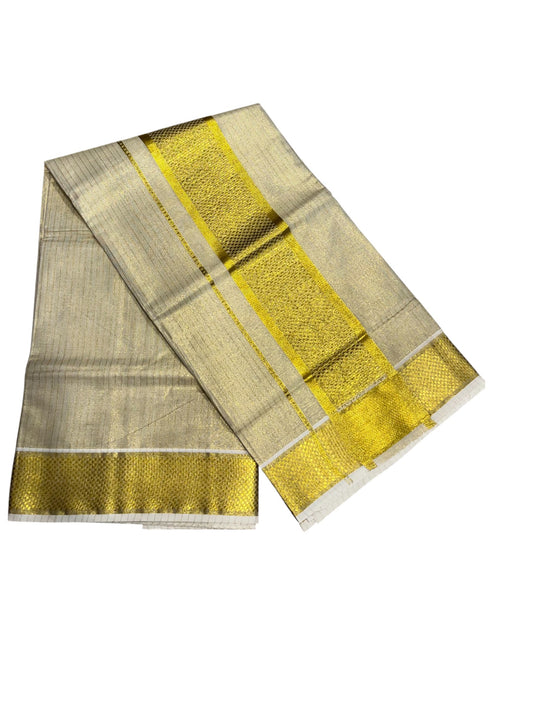 Southloom Kerala Tissu Line Kasavu Saree with Gold  Paa Neythu Border