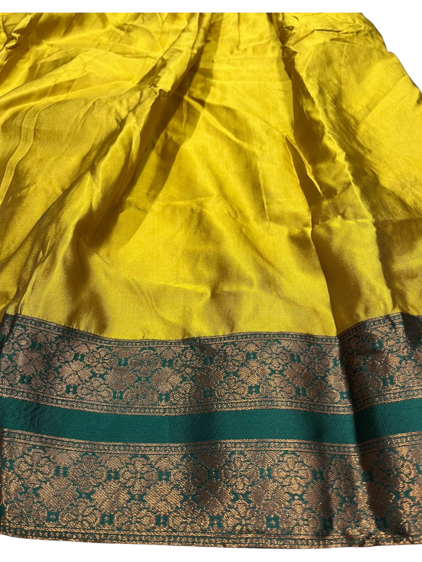 Southloom Semi Silk Dhavani Set with Pavada and Yellow Blouse PieceSLDHAVANI SL542