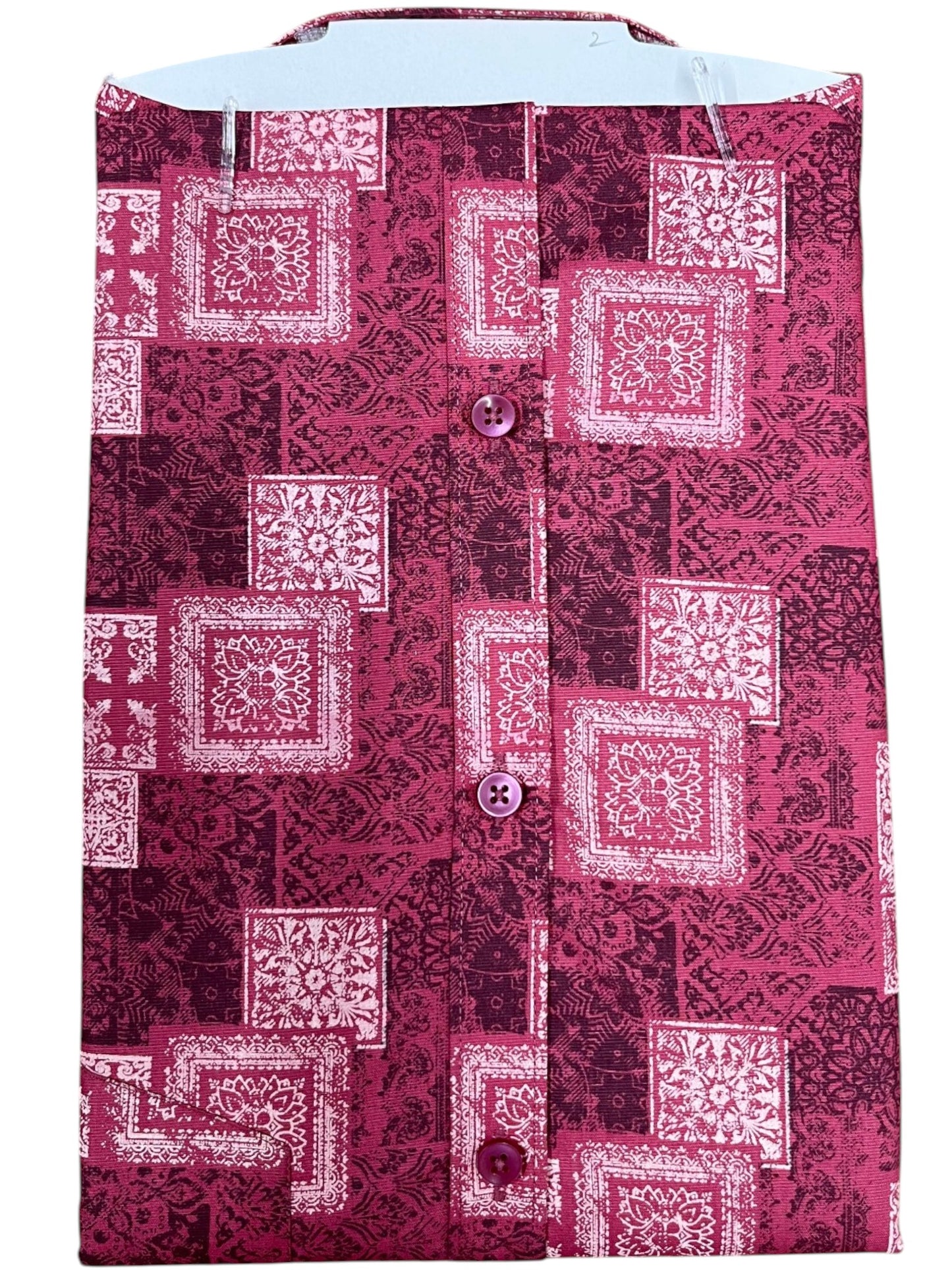 Southloom Pure Cotton Redish Pink Printed Shirt SLSHIRT 42HS