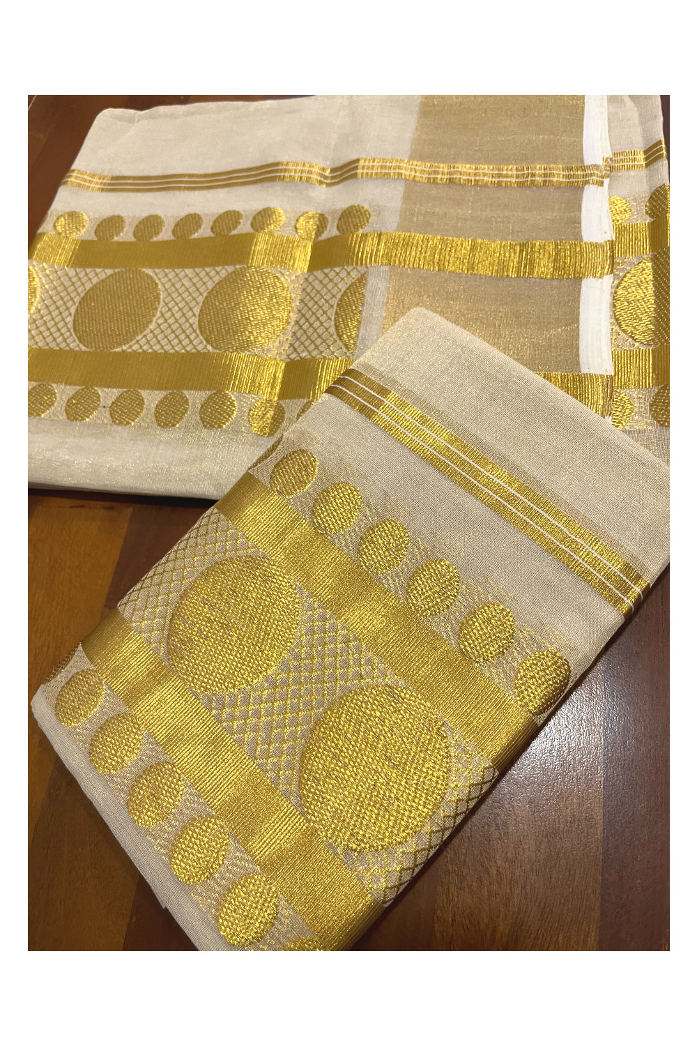 Southloom Premium Handloom Tissue Single Set Mundu with Kasavu Woven Design Border