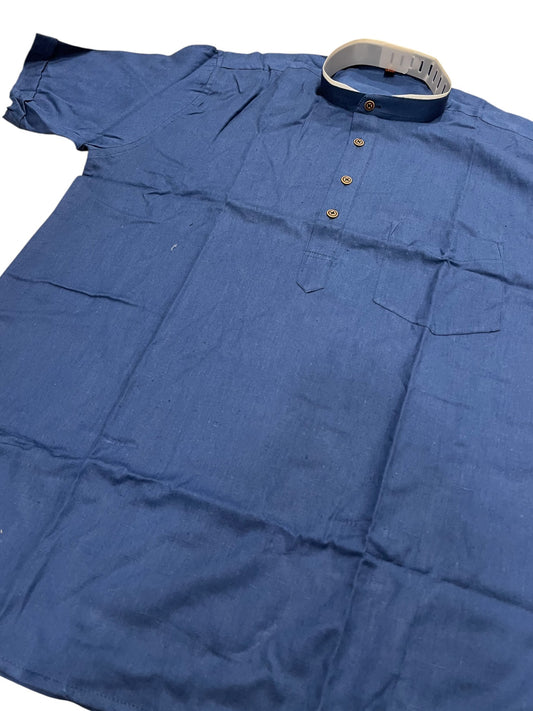 Southloom Blue Short Cotton Kurta Shirt for Men