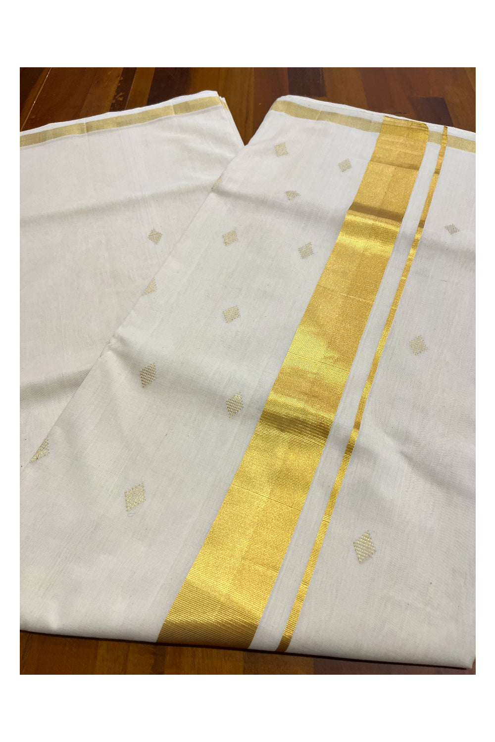 Southloom Balaramapuram Unakkupaavu Super Premium Handloom Cotton Saree with Golden Butta Works