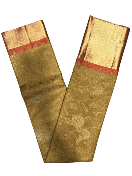 Southloom Pure Handloom Bridal Kanchipuram Silk Saree with Korvai Work