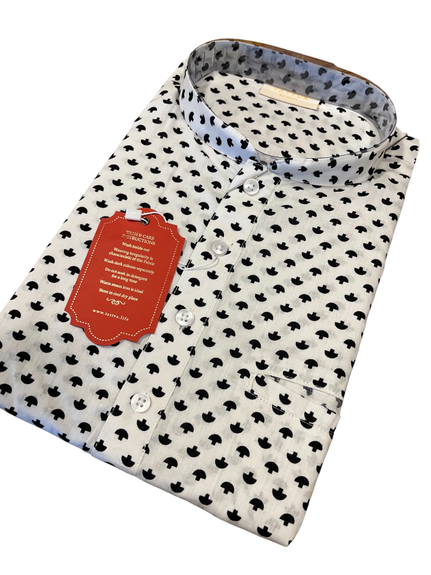 Southloom Semi Silk Short Kurta for Men in White Colour