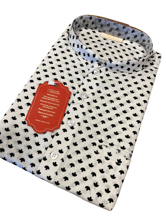 Southloom Semi Silk Short Kurta for Men in White Colour