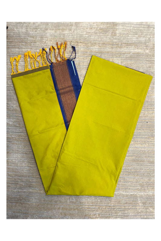 Southloom South Silk Pattu Saree With Green Body and Blue Pallu