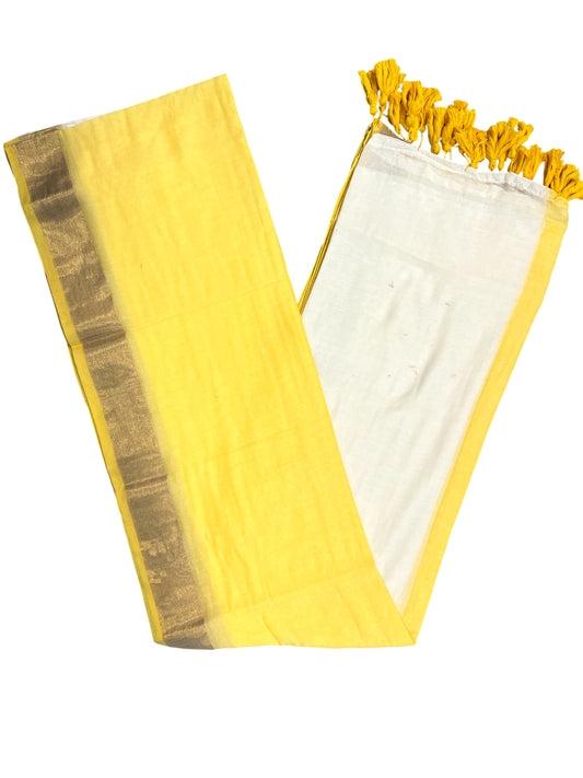 Southloom Mul Cotton 120 x 120 Soft Fabric Saree in Yellow Colour