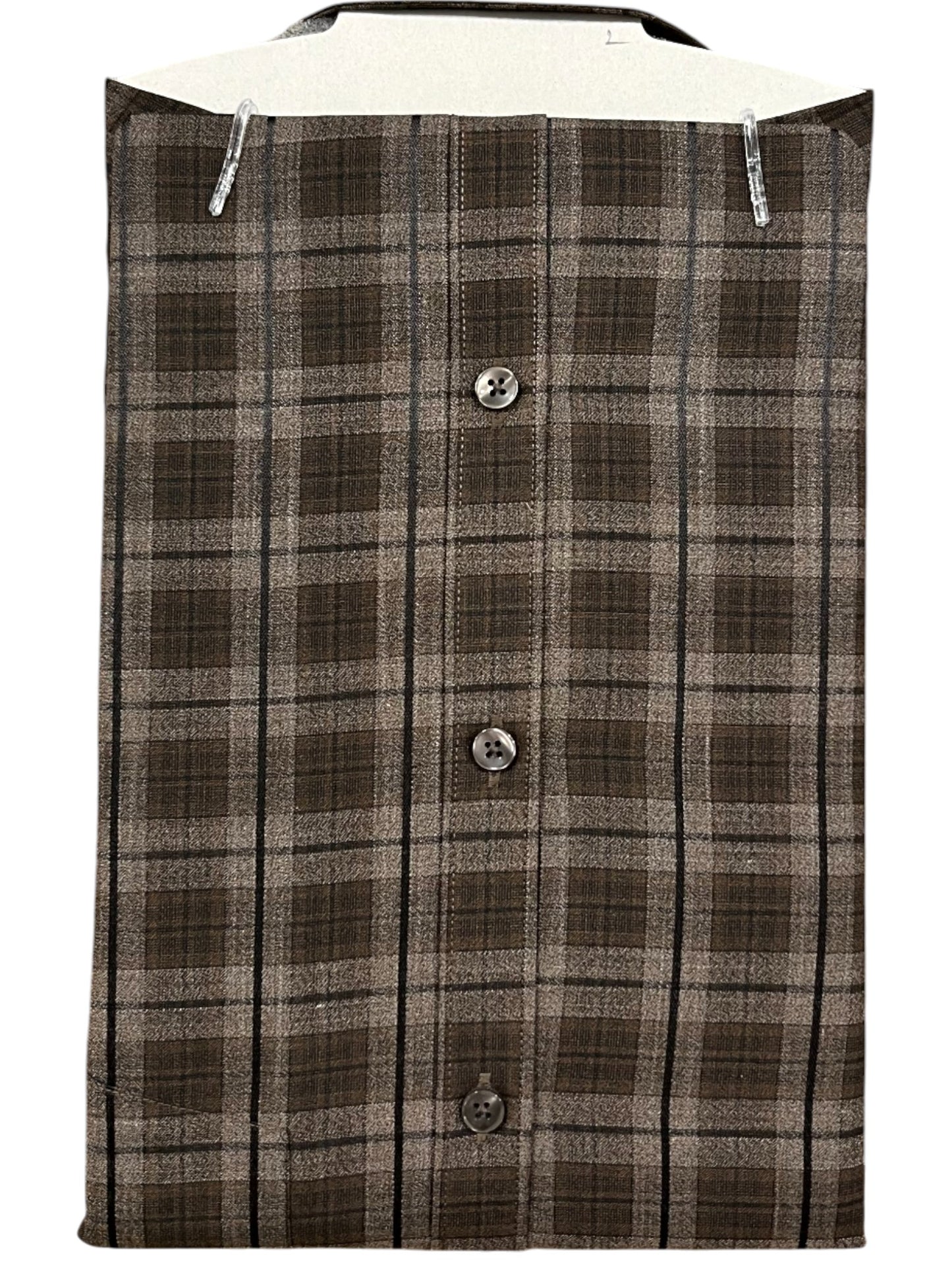 Southloom Pure Cotton Brown Check Shirt (44 HS)