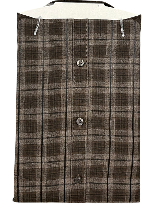 Southloom Pure Cotton Brown Check Shirt (44 HS)