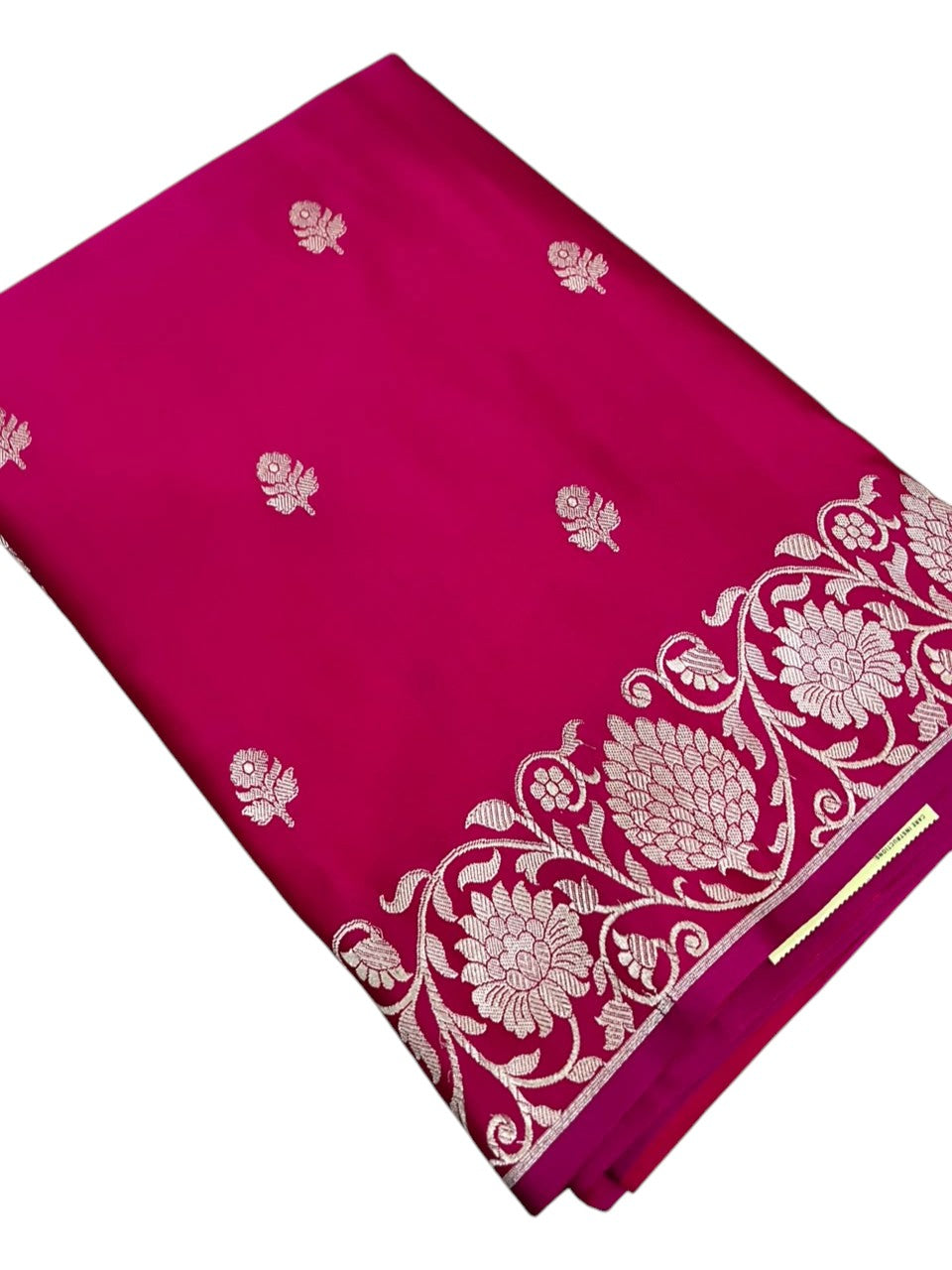 Southloom Satin Banarasi Silk Saree with Woven Work on Body And Borders In Red