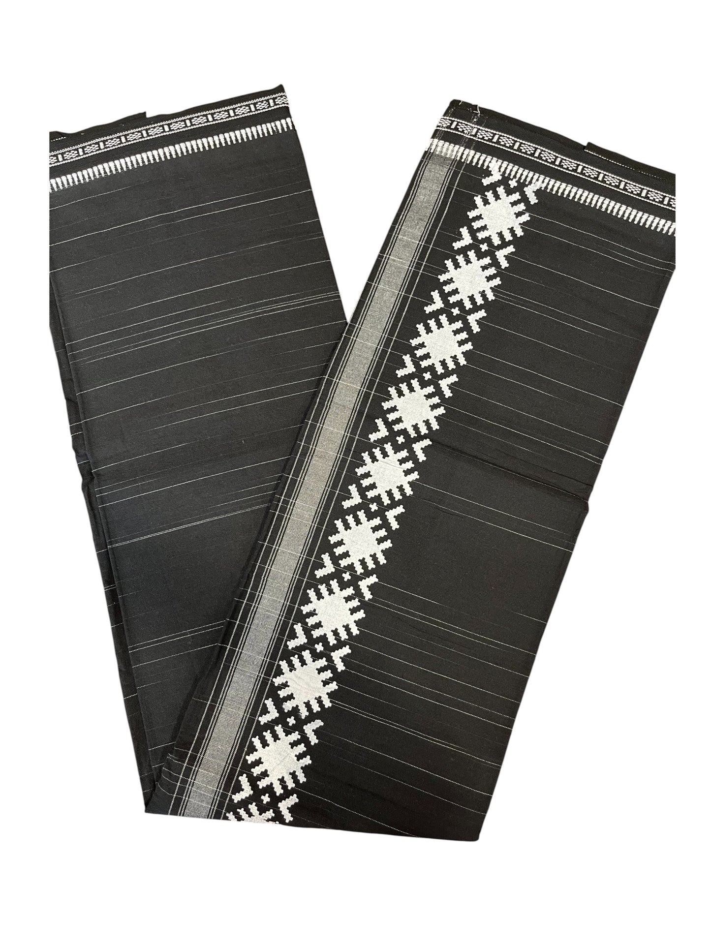 Southloom Black Printed Single Mundu / Otta Mundu / Lungi (South Indian Kerala Dhoti)