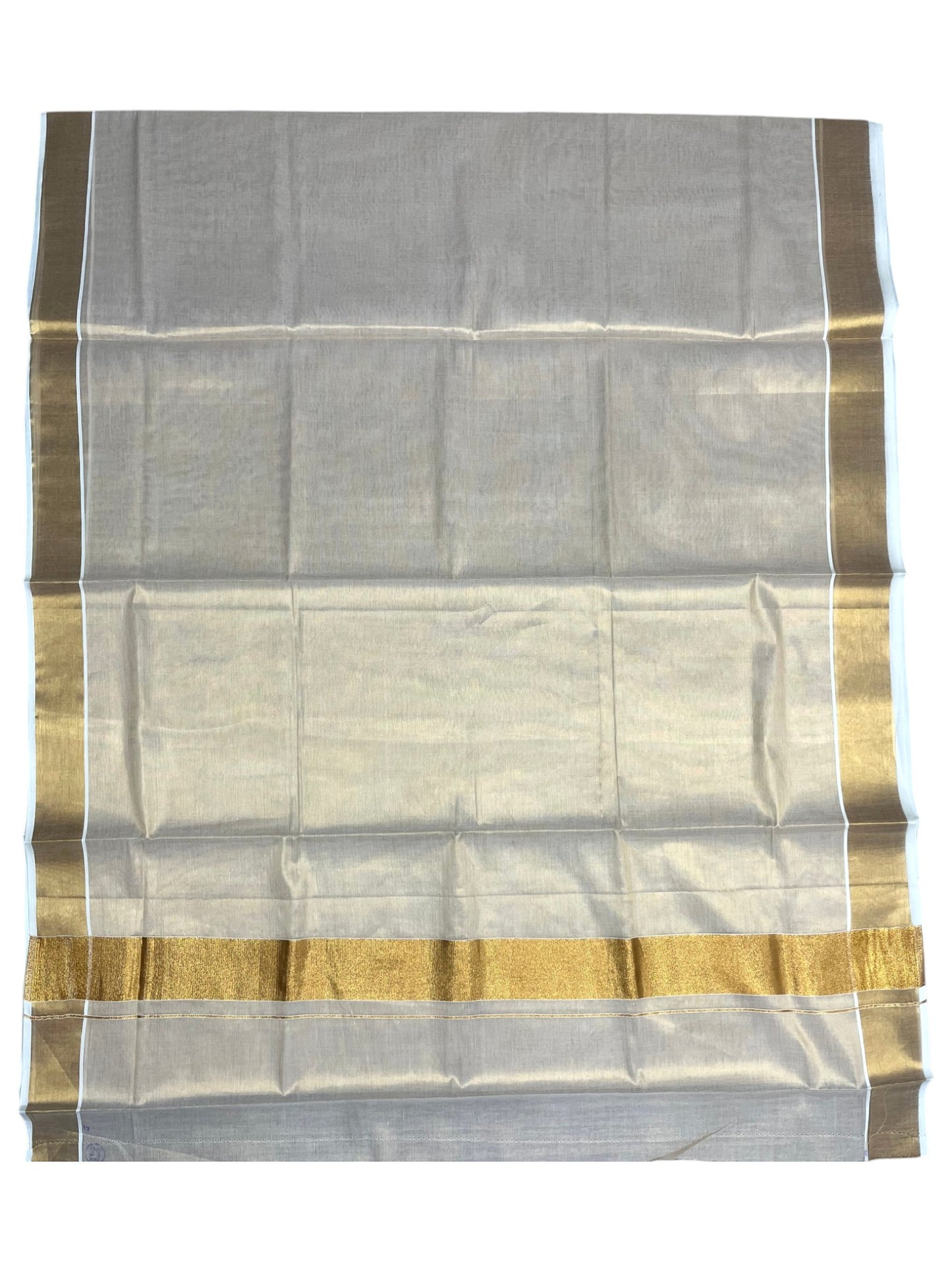 Southloom Kerala Tissue Kasavu Plain Saree With 3 Inch