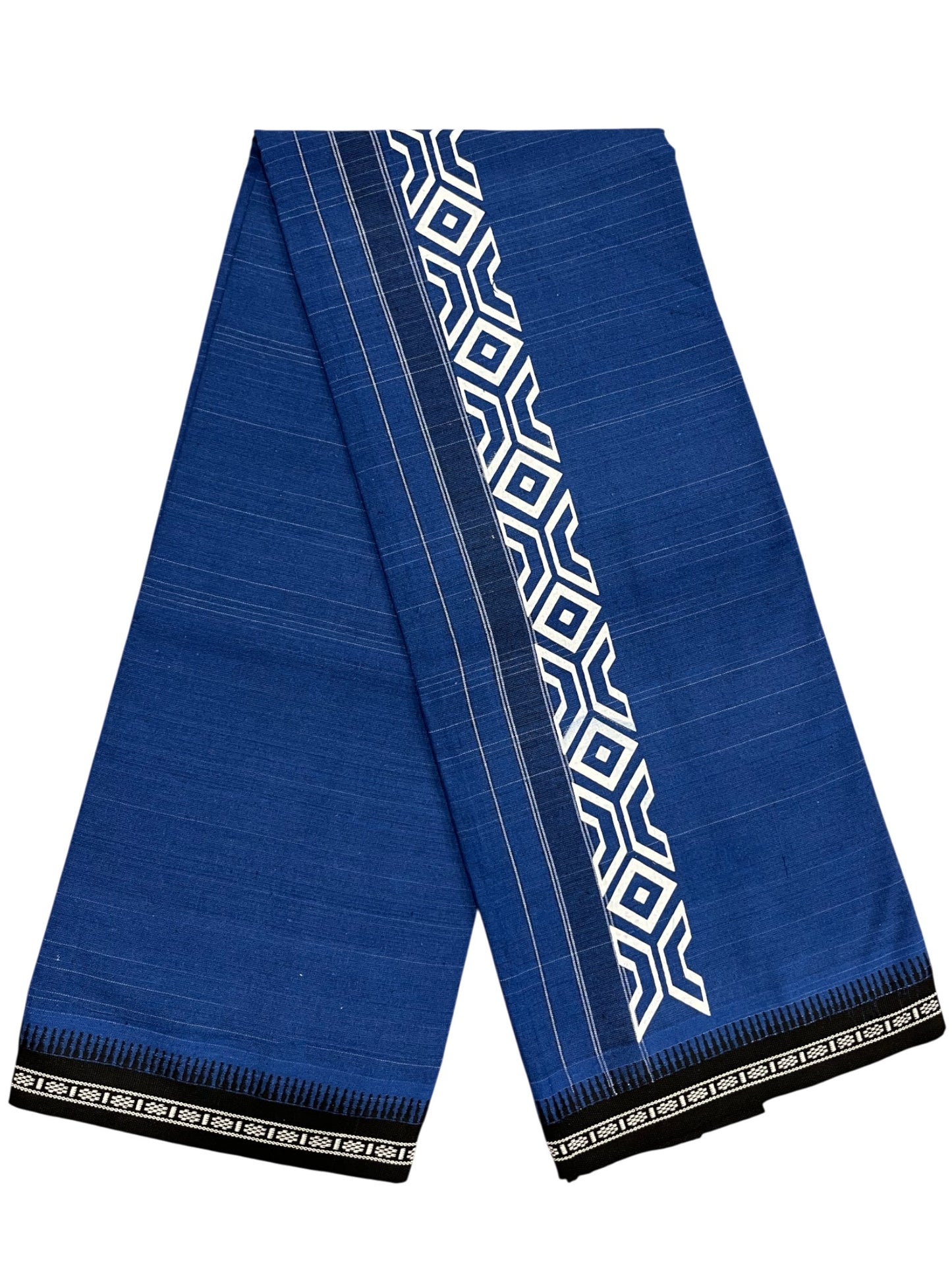 Southloom Blue Printed Single Mundu / Otta Mundu / Lungi (South Indian Kerala Dhoti)