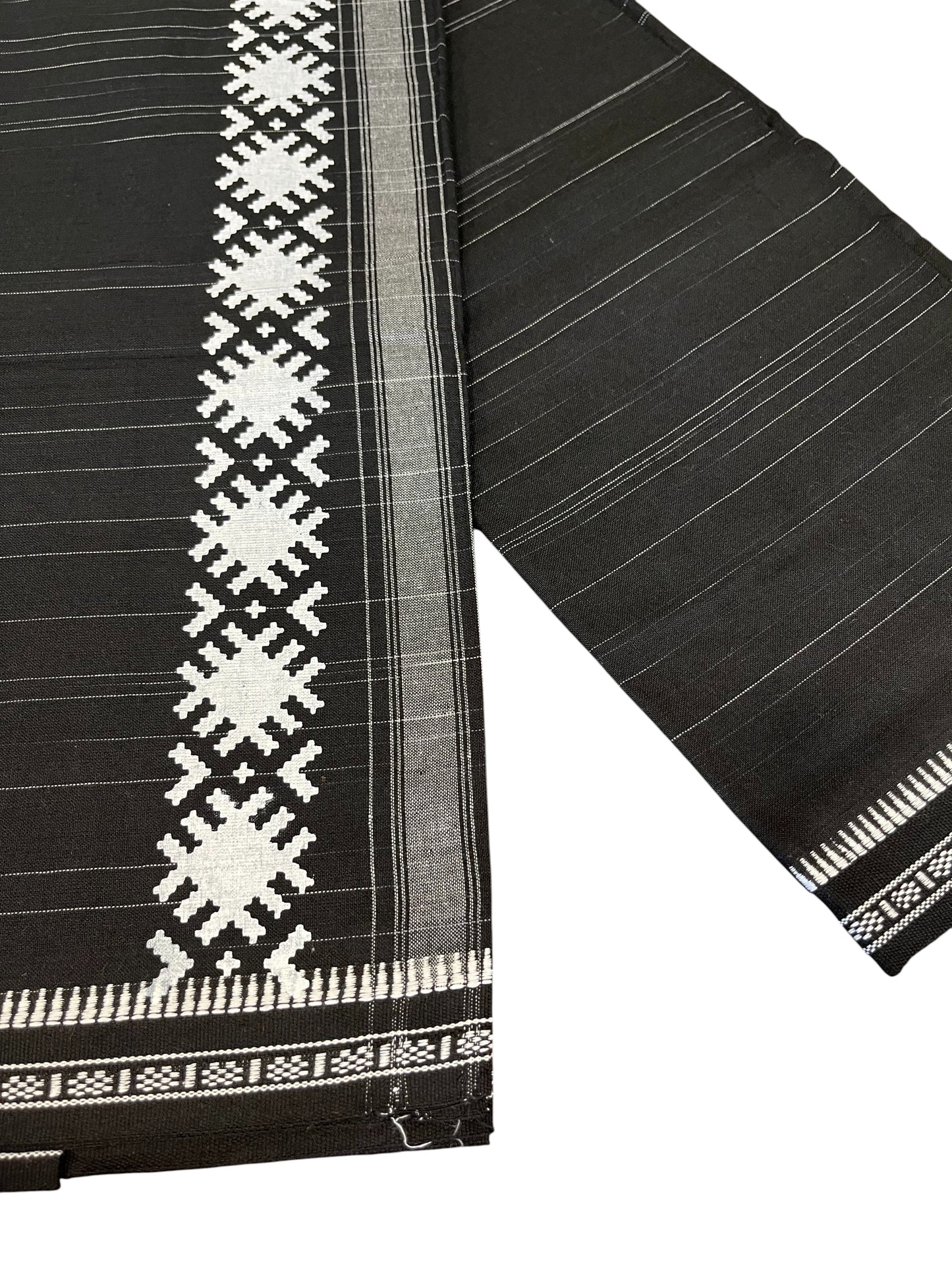 Southloom Black Printed Single Mundu / Otta Mundu / Lungi (South Indian Kerala Dhoti)