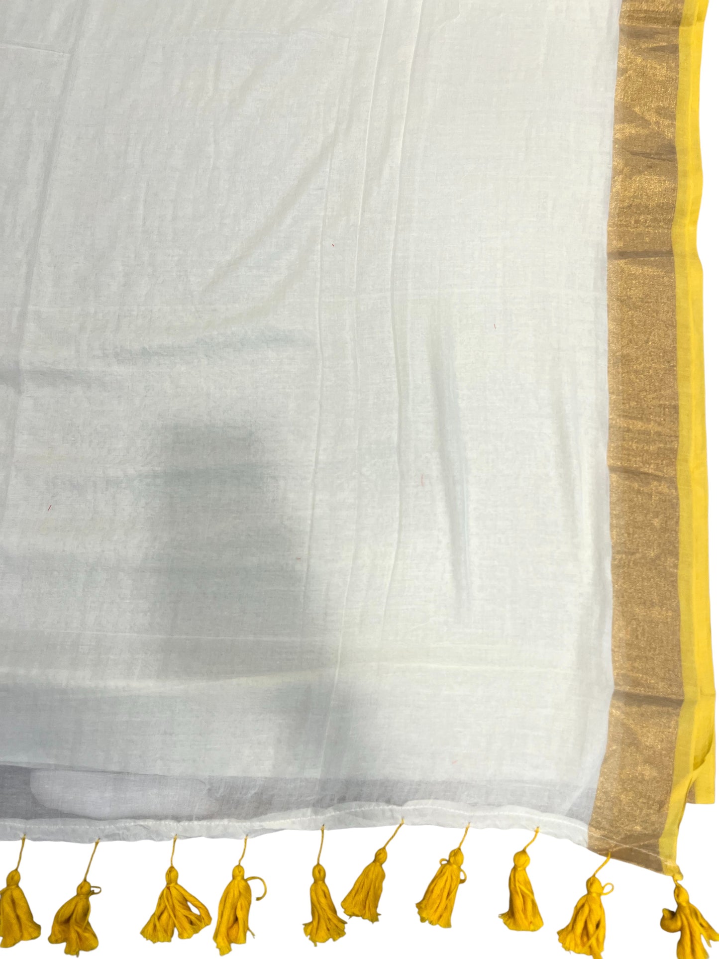Southloom Mul Cotton 120 x 120 Soft Fabric Saree in Yellow Colour