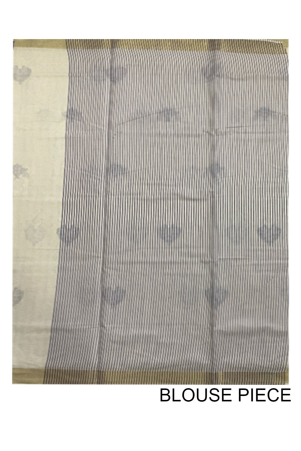 Pure Cotton Kerala Saree with Violet Floral Embroidery Work and Kasavu Border