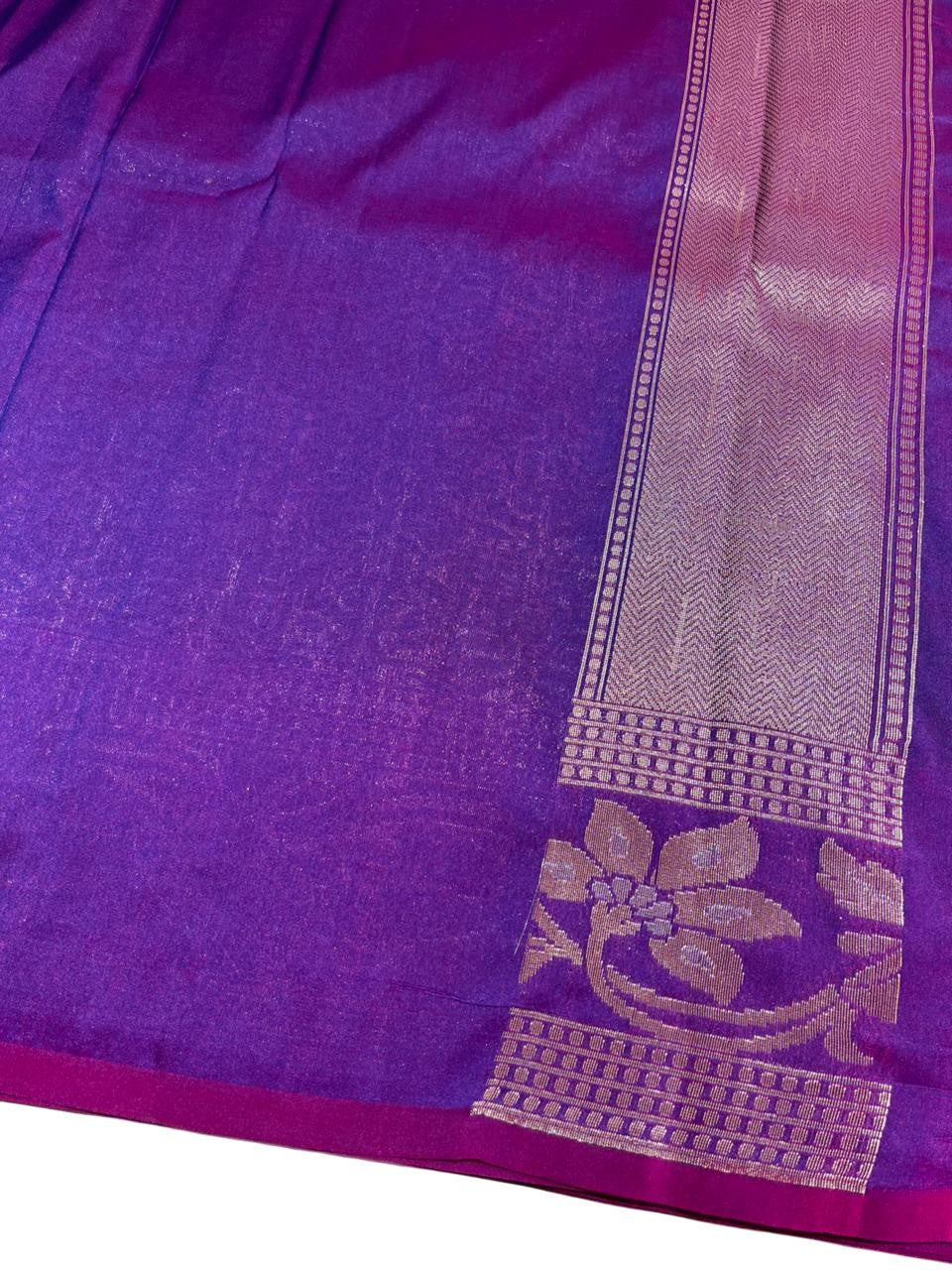 Southloom Pure Banarasi Silk Saree with Woven Work on Body and Borders ( Peacock Green And Blue)