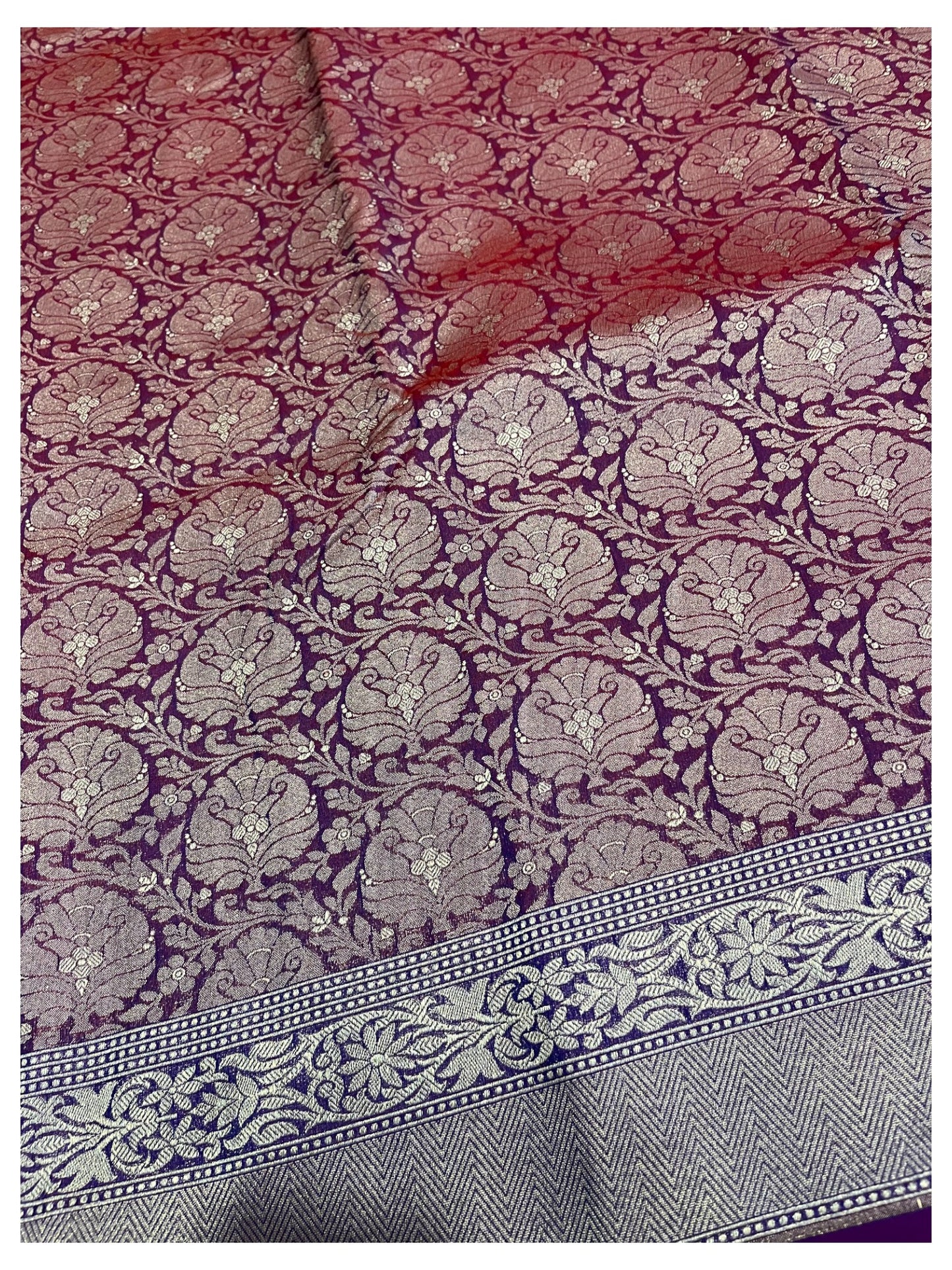 Southloom  Banarasi Silk Saree with Woven Work on Body and Borders