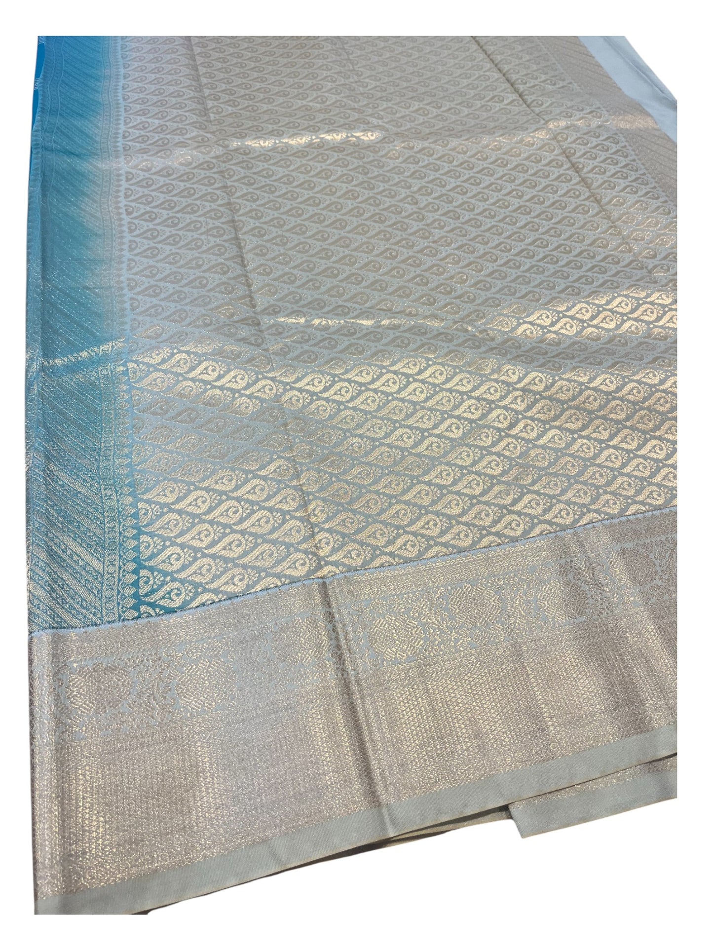 Southloom Banarasi Semi Silk Saree with Woven Work on Body(Blue)