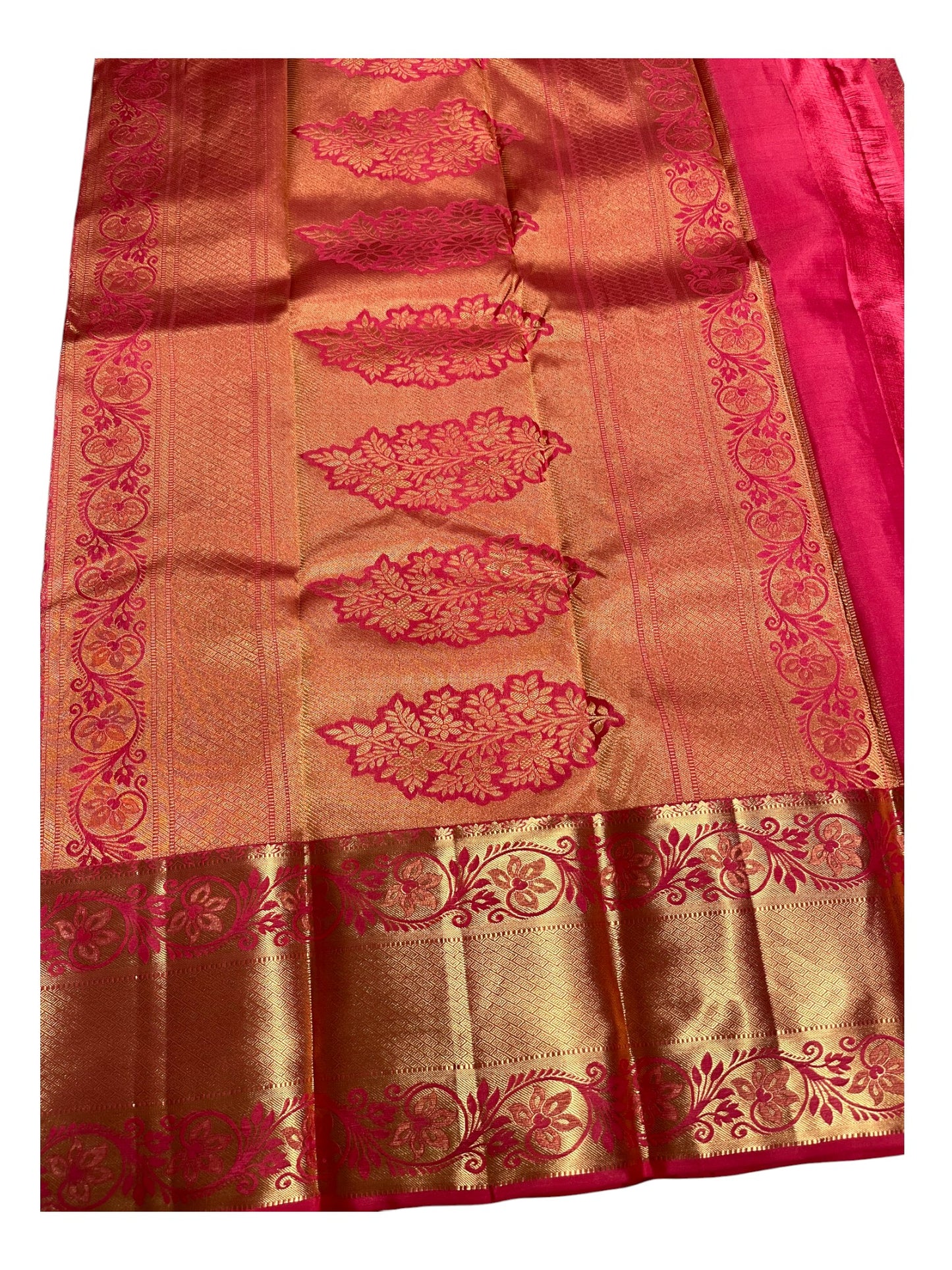Southloom Pure Handloom Bridal Kanchipuram Silk Saree with Korvai Work