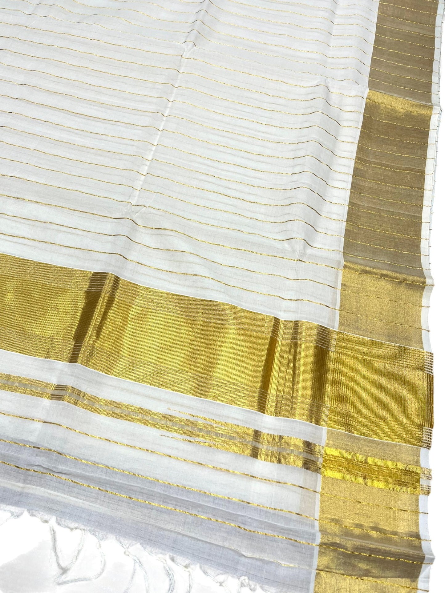 Southloom Super Premium Balaramapuram Unakkupaavu Handloom Cotton Saree with Stripes on Body