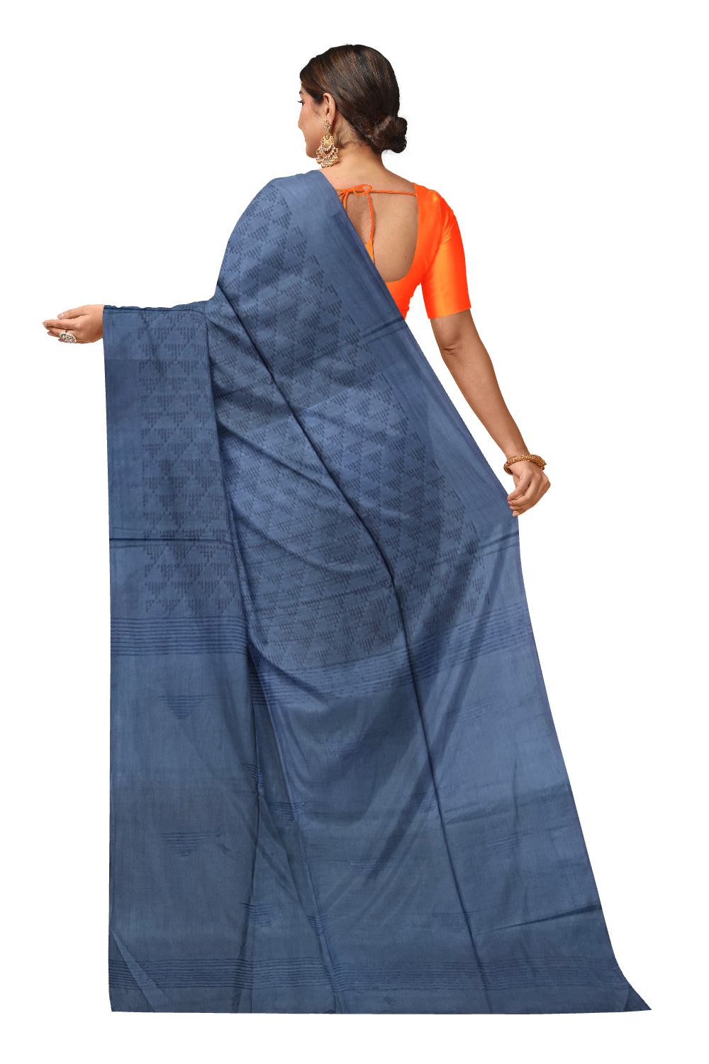 Southloom Cotton Blue Designer Saree with Woven Designs on Body