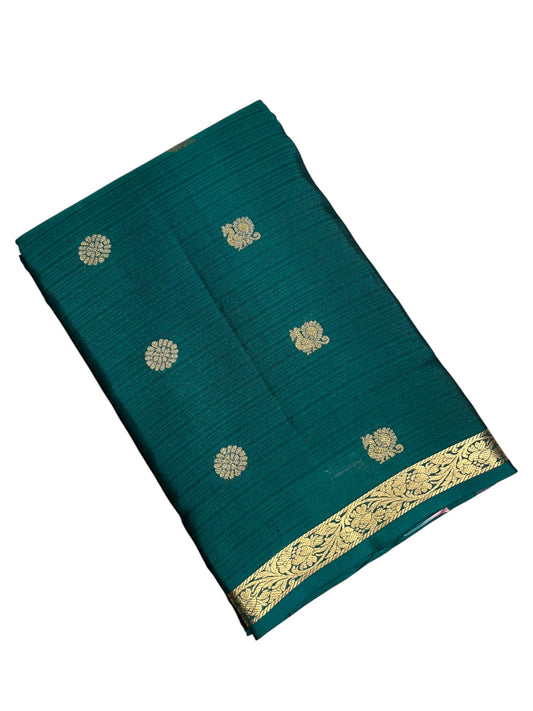 Southloom Pure Handloom Bridal Kanchipuram Silk Saree with Korvai Work (Green & Pink)