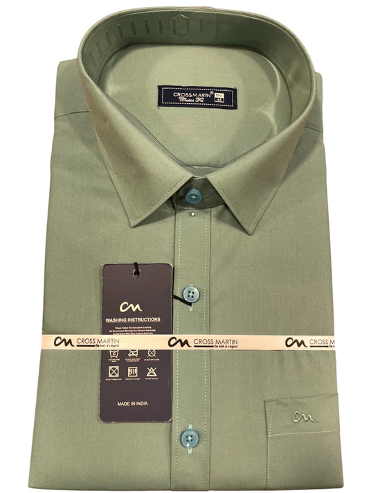 Southloom Pure Cotton Green Plain Shirt (44 FS)