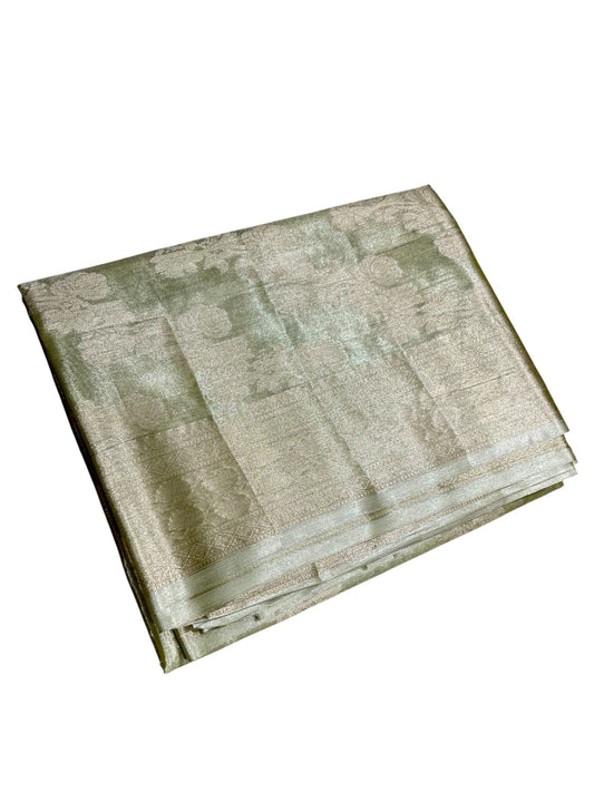 Southloom Semi Banarasi Katan Tissue Saree with Woven Work on Body and Borders