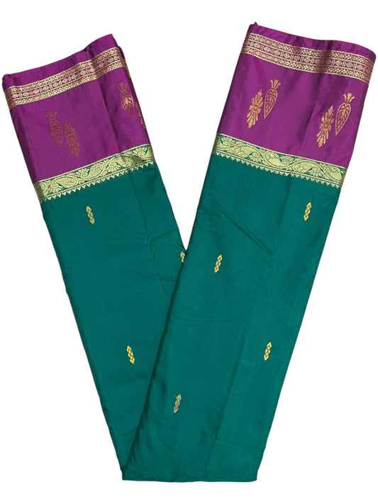 Southloom Semi Silk Saree With Butta Work Across in Body Green And Magenta